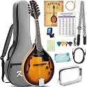 Mandolin Instrument A Style, Electric Acoustic Mandolins Instrument Kit 8 String with Tuner Strap Gig Bag Chord Chart for Beginners Adults Teens Youth Kid