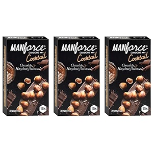 manforce cocktail condoms dotted-rings hazelnut amp chocolate flavoured 10 pcs x pack of 3
