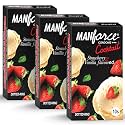 Manforce Cocktail Strawberry &amp; Vanilla Flavoured Condoms for Men| 30 Count (Pack of 3)| With Dotted Rings| Double the Fun with Double Flavour| Lubricated Latex Condoms