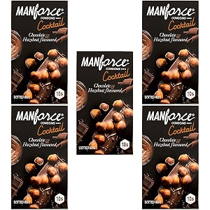 manforce condom chocolate and hazelnut cocktail 10 pcs set of 5