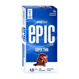 manforce epic desire super thin silk chocolate flavoured premium condoms with disposable pouch condom