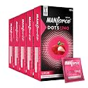 Manforce Litchi Flavoured Extra Dotted Condoms for Men| Extra Dots for Her Extra Stimulation| India’s No. 1* Condom Brand| Lubricated Latex Condoms| Pack of 5