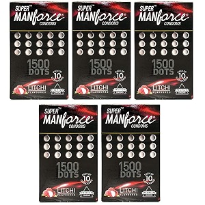 manforce extra dotted litchi flavoured condom set of 10 pak 100 count