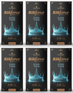 manforce king thin ultra-thin unflavoured condoms 10 pieces x pack of 6 condom set of 6 60 sheets