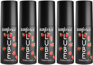 manforce lube 60ml transparent strawberry flavor lubricant oil lubricant x pack of 5 lubricant 300 ml