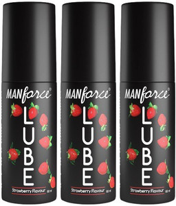 manforce lube 60ml transparent strawberry flavor lubricant oil lubricant x pack of 3 lubricant 180 ml