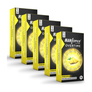 manforce overtime pineapple condoms 10 x pack of 5 condom set of 5 50 sheets