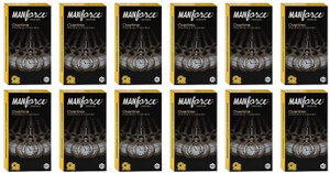 manforce overtime pineapple flavoured 3-in-1 ribbed condoms for men -10 pcs x pack of 12 condom set of 12 120 sheets