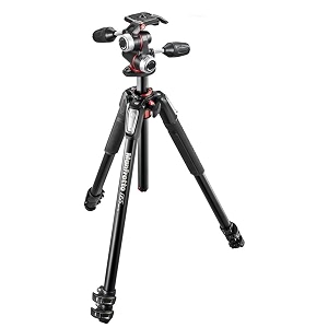 manfrotto mk055xpro3-3w 055 kit aluminium 3-section horizontal column tripod with 3-way head and two zaykir quick release plates for the rc2 rapid connect adapterblack