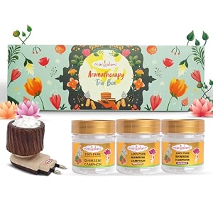 mangalam aromatherapy trio gift box - bhimseni diffuser  sweet fragrance  relaxes mind  repels mosquitos