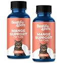 Mange Support &amp; Cat Itchy Skin Relief - Naturally Soothes Red Sore Spots, Reduces Scratching, Excessive Grooming and Patchy Fur in Cats and Kittens Leaving a Healthier Coat (800 Small, Odorless Pills)