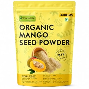 mango seed powder with vitamin b12 430g  raw vegan gluten-free  immune amp digestive support superfood  non-gmo herbal supplement  resealable pouch