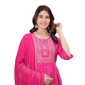MANHAREE Womens Rayon Kurta with Pant