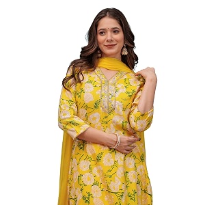 MANHAREE Womens Rayon Printed Straight Kurta