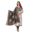 MANHAREE Women39s Rayon Printed Embroidered Anarkali