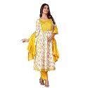 MANHAREE Women39s Rayon Printed Embroidered Anarkali