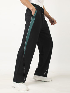 MANIAC Colorblock Men Black Track Pants