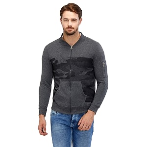 Maniac Mens Fullsleeve Round Neck Dark Grey