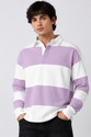 MANIAC Men Colorblock Polo Neck Pure Cotton