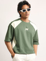 MANIAC Men Colorblock Round Neck Pure Cotton