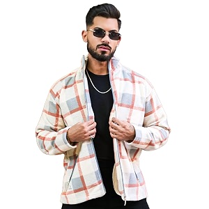 Maniac Mens Checkered Full Zipper Fullsleeve Polyester