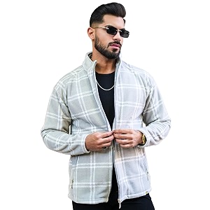 Maniac Mens Checkered Full Zipper Fullsleeve Polyester
