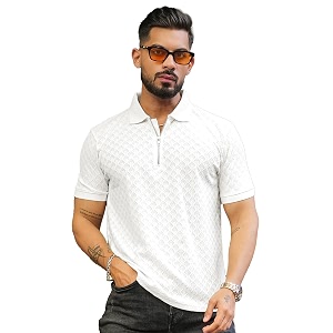 Maniac Mens Kite Textured Polo Neck Half