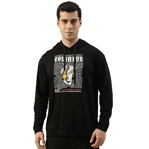 Maniac Mens Printed Hooded Neck Full Sleeve