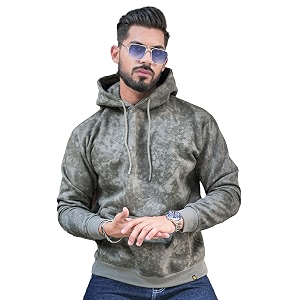 Maniac Mens Spray Printed Hooded Neck Full