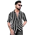 Maniac Mens Striped Collared Neck Half Sleeve