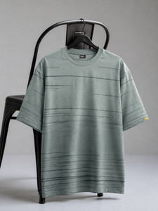 MANIAC Printed Men Round Neck Grey T-Shirt