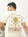 MANIAC Printed Men Round Neck White Brown