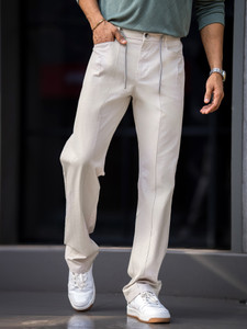 MANIAC Regular Fit Men Beige Trousers