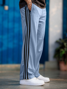 MANIAC Striped Men Grey Track Pants