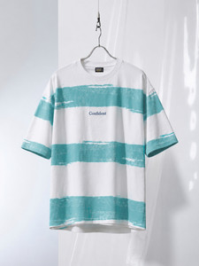MANIAC Striped Men Round Neck Green T-Shirt