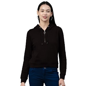 Maniac Womens Solid Round Neck Full Sleeve