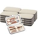 Manicure Kit Bulk, Nail Fingernail Clippers Set 7 in 1 (Beige 12 Pack)