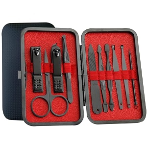 manicure set pedicure manicure kit 10 in 1 professional sharp nail clippers stainless steel thick nail cutter amp file scissors for men ampwomen fingernails amp toenails with portable cas
