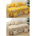 5D Printed Polycotton 8 Piece diwan Set Combo -(2 diwan bedsheet, 10 Cushion Covers, 4 Bolster Covers, Multicolor)
