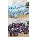MANIQATEX 5D Printed Polycotton 8 Piece diwan Set Combo -(2 diwan bedsheet, 10 Cushion Covers, 4 Bolster Covers, Multicolor)