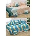MANIQATEX 5D Printed Polycotton 8 Piece diwan Set Combo -(2 diwan bedsheet, 10 Cushion Covers, 4 Bolster Covers, Multicolor)