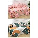 MANIQATEX 5D Printed Polycotton 8 Piece diwan Set Combo -(2 diwan bedsheet, 10 Cushion Covers, 4 Bolster Covers, Multicolor Medium)