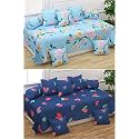 MANIQATEX 5D Printed Polycotton Diwan Set - (2 Diwan Bedsheet, 10 Cushion Covers, 4 Bolster Covers, Multicolor - Medium) - 8 Piece