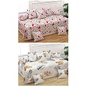 MANIQATEX Polycotton 5D Printed 8 Piece Diwan Set Combo - Multicolour (2 Diwan Bedsheet- 225 cm x 150 cm, 10 Cushion Covers - 40 cm x 40 cm , 4 Bolster Covers - 41 cm x 81 cm)