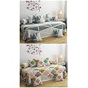 MANIQATEX Polycotton 5D Printed 8 Pieces Diwan Set Combo (2 diwan bedsheet, 10 Cushion Covers, 4 Bolster Covers)