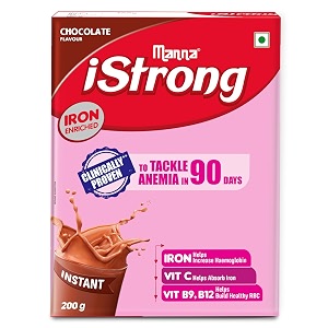 manna istrong nutrition drink iron supplement for women clinically proven to fight anemia in 90 days chocolate 200g