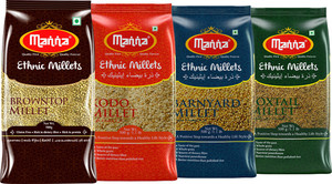 manna millets combo pack of 4 with browntop  natural grains  browntop 500g kodo 500g foxtail 500g barnyard 500g  native low gi millet rice  nutrient powerhouse high protein  more fibre than rice mixed millet 2 kg pack of 4