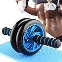 MANOGYAM Double Wheel Ab Exerciser with Knee Pad | Ab Roller | Abdominal Wheel | Abdominal Muscle Ab Roller Wheel Exercise Equipment | Dual Wide Abs Roller Wheel for Gym & Home Workout
