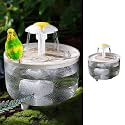 MANON ROSA Bird Bath for Parakeets - Small Bird Shower Bathing Fountain with Filtered Circulating Water Pool Sink for Parrots Lovebirds Conures Finches Cockatiels - Easy-Clean Pet Accessories (Clear)
