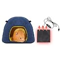 MANON ROSA Hamster Hideout Winter Bed - Cozy Pet Cage Accessory Heating Pad &amp; Hanging Hammock Small Animals Syrian Sugar Gliders Chinchillas Squirrels Guinea Pigs Rats Tent Blue L